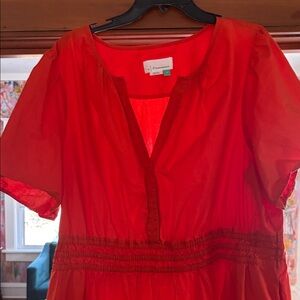 Anthropologie orange maxi dress